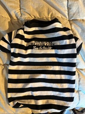 Black & White Striped Dog Shirt